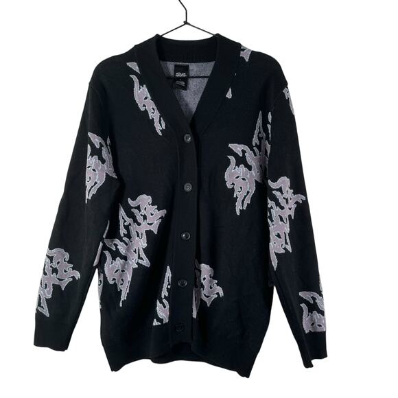 Swixxz by Maggie Lindeman Womens Black Lighting Cardigan Button Up Small - Picture 1 of 5